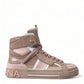 Elegant Nude Pink High-Top Sneakers