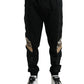 Black Cotton Slim Stretch Jogger Pants