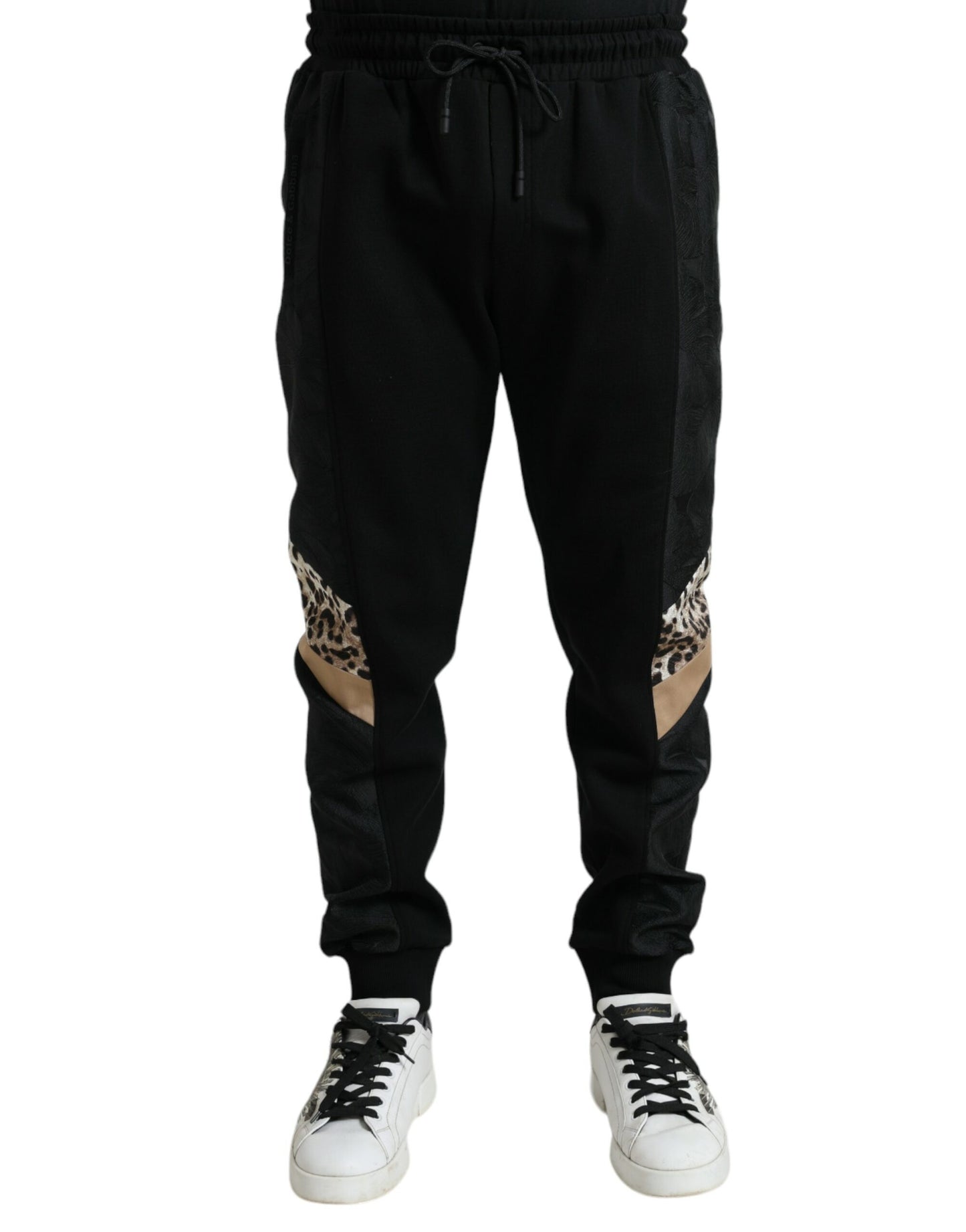 Black Cotton Slim Stretch Jogger Pants