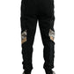Black Cotton Slim Stretch Jogger Pants