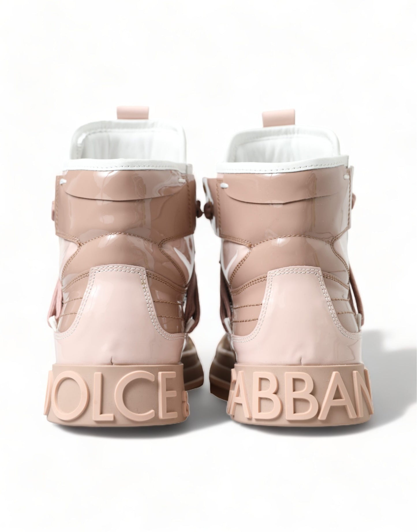 Elegant Nude Pink High-Top Sneakers