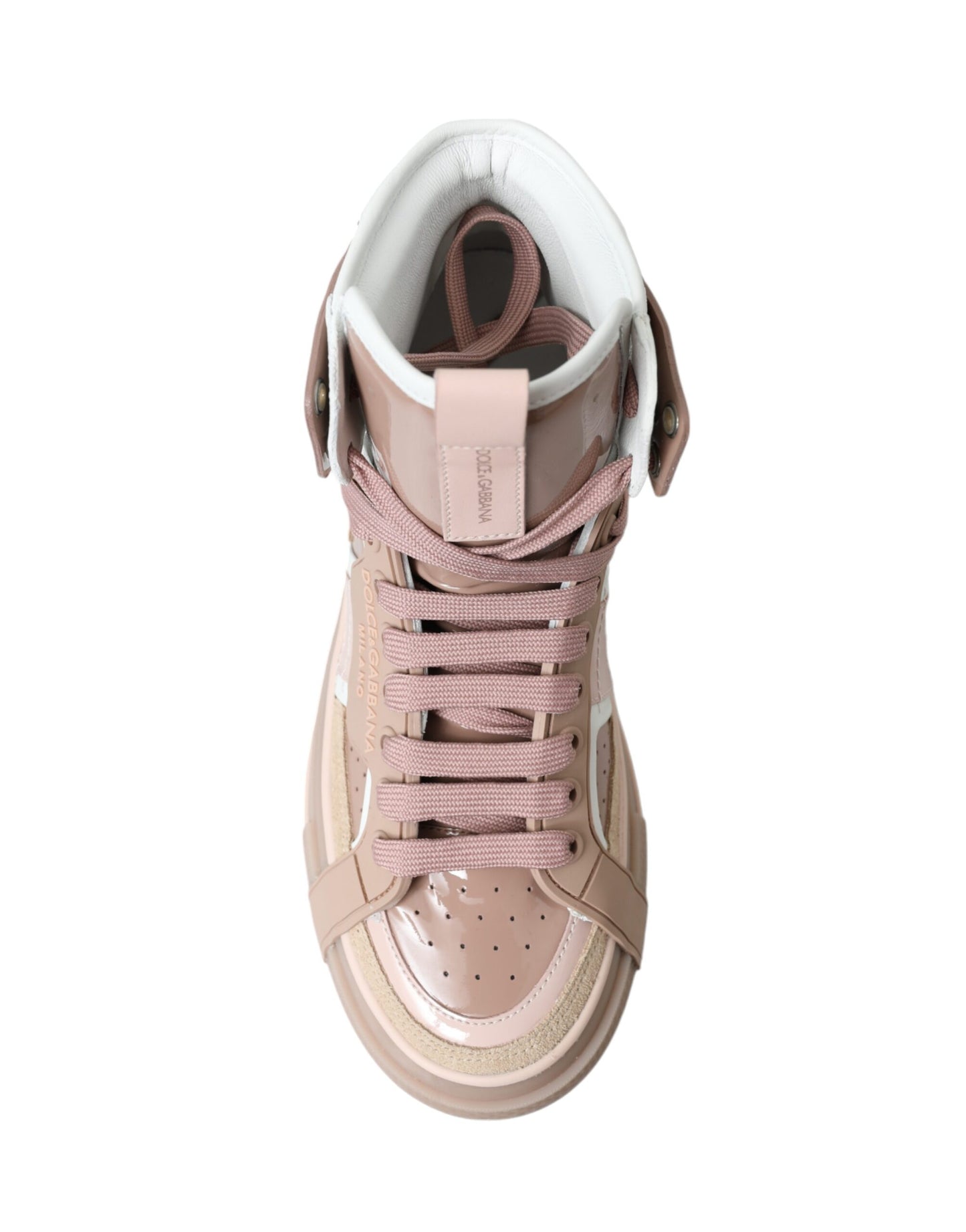 Elegant Nude Pink High-Top Sneakers