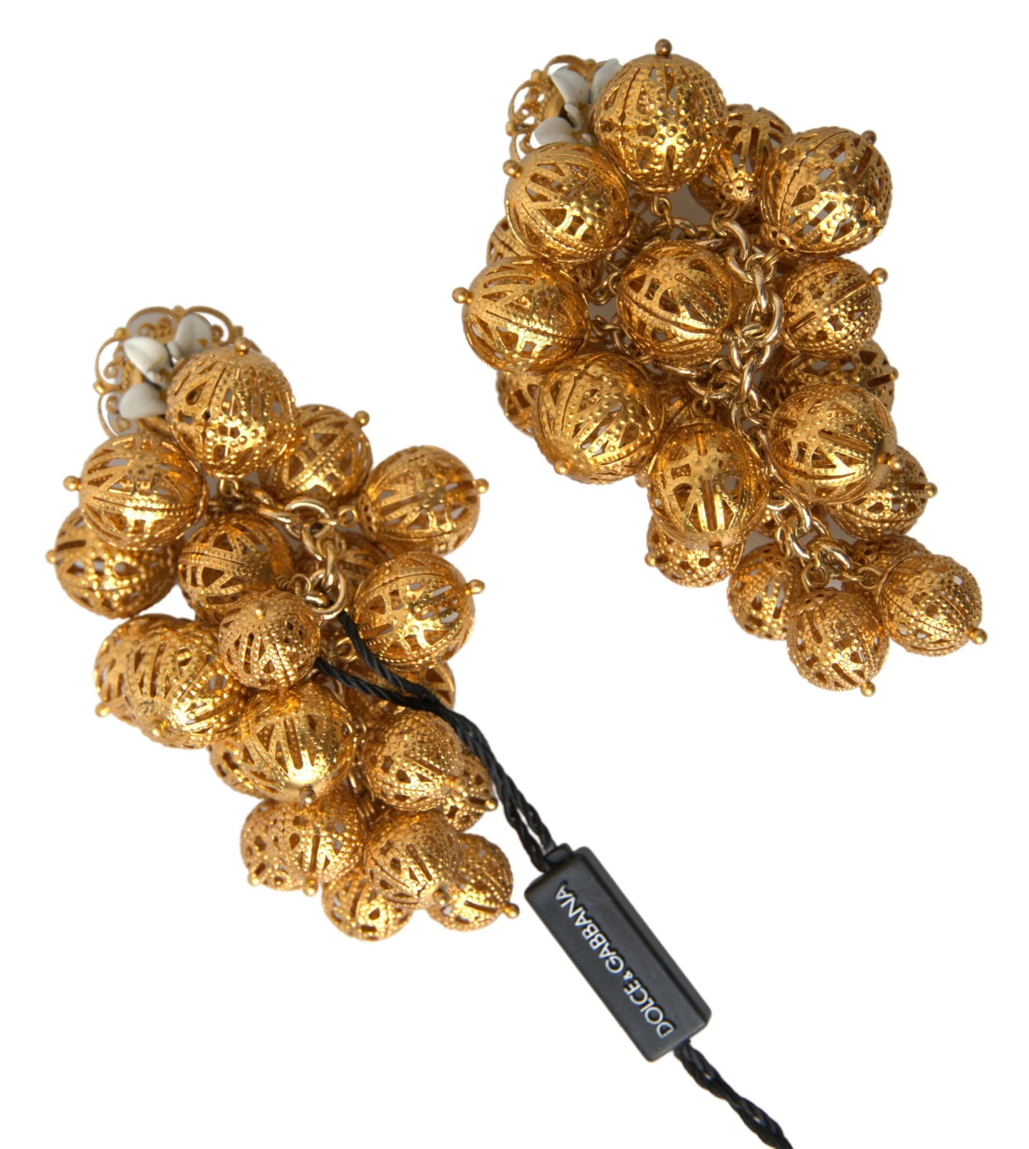 Elegant Gold Filigree Floral Clip-On Earrings