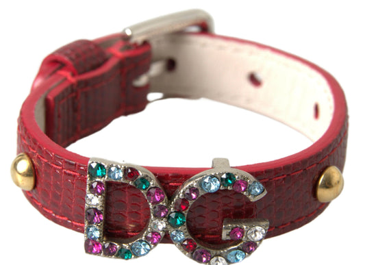 Chic Red Iguana Leather Wrap Bracelet