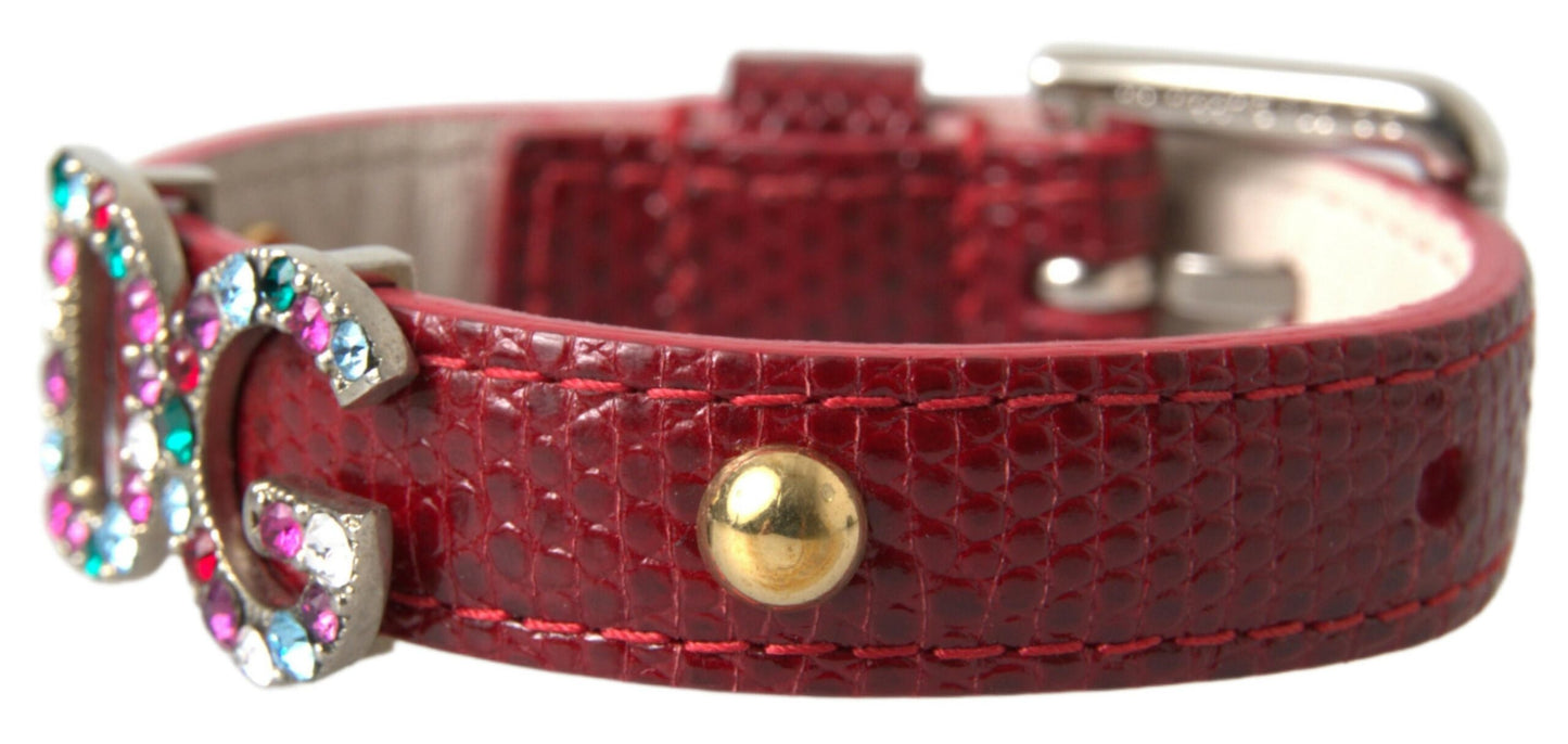 Chic Red Iguana Leather Wrap Bracelet