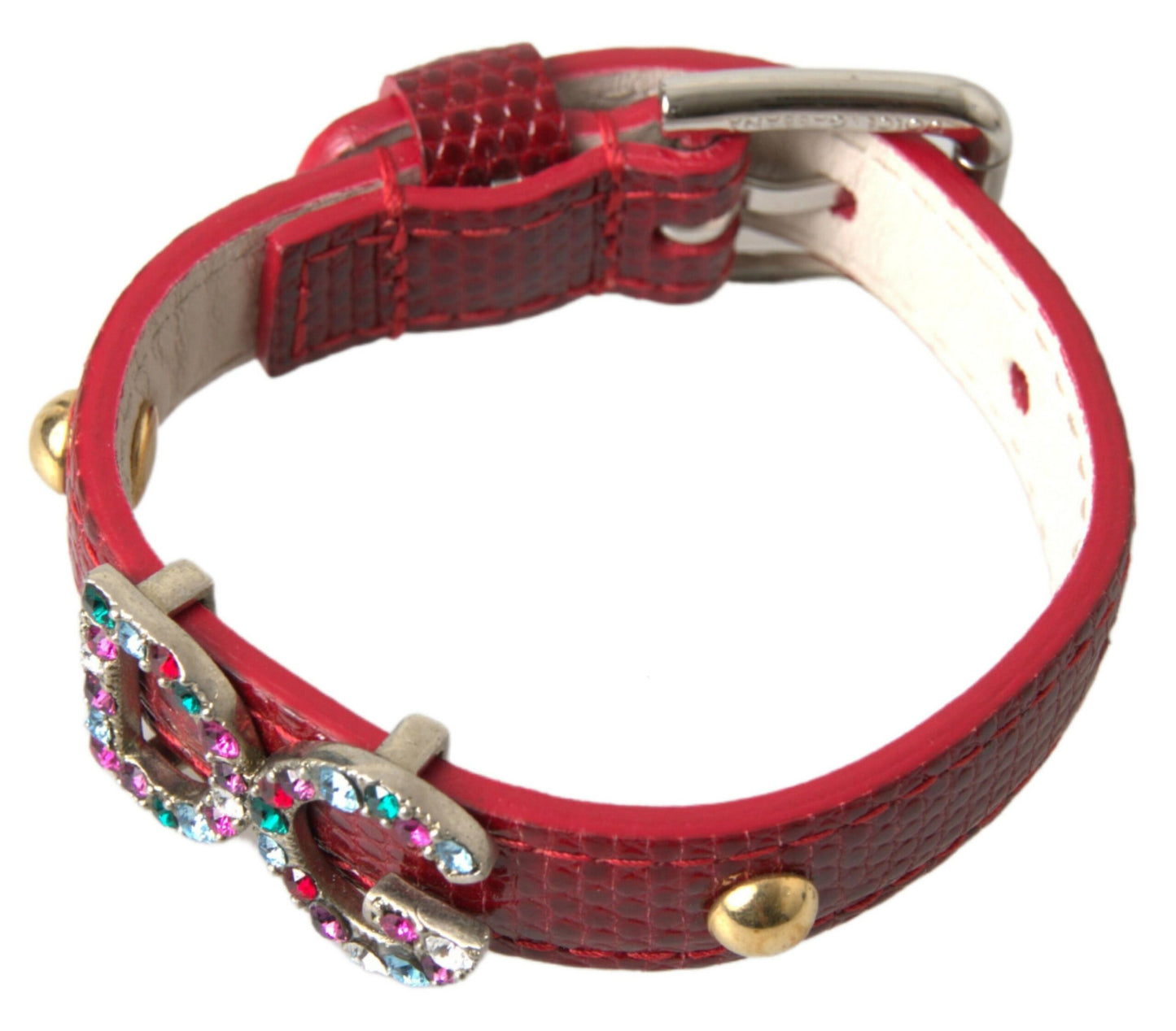 Chic Red Iguana Leather Wrap Bracelet