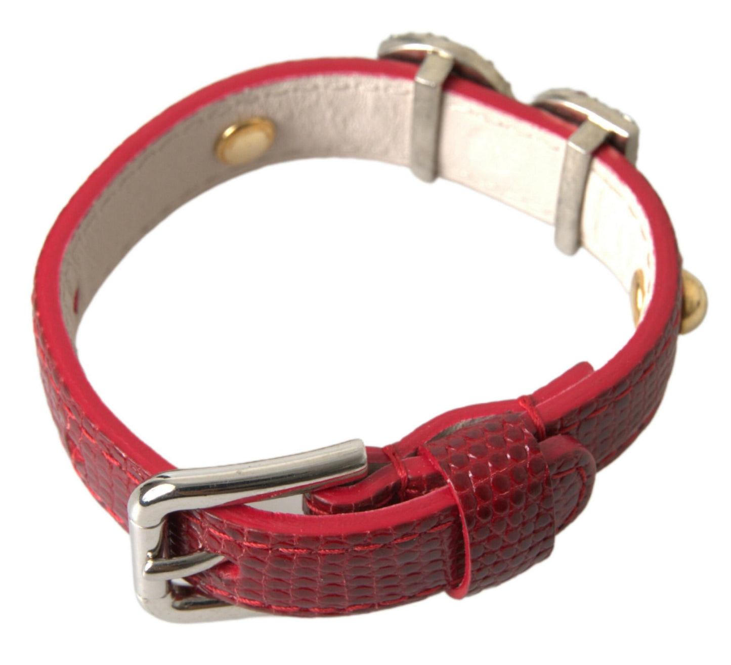 Chic Red Iguana Leather Wrap Bracelet