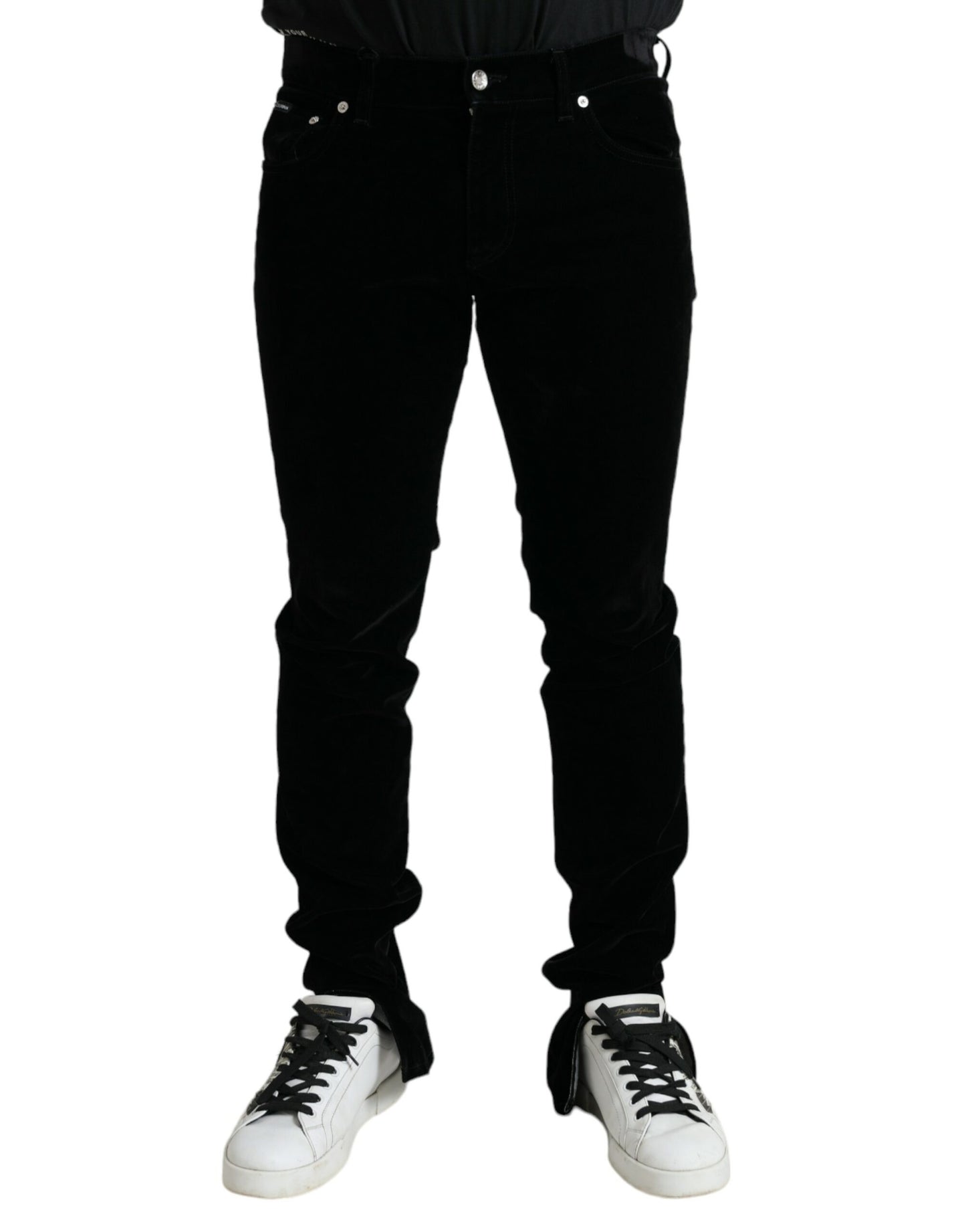 Black Cotton Blend Skinny Denim Jeans