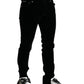 Black Cotton Blend Skinny Denim Jeans