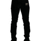 Black Cotton Blend Skinny Denim Jeans