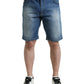 Blue Washed Cotton Bermuda Denim Men Shorts