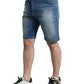Blue Washed Cotton Bermuda Denim Men Shorts
