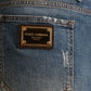 Blue Washed Cotton Bermuda Denim Men Shorts