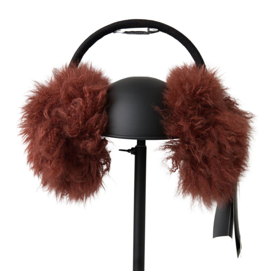 Red Alpaca Fur Earmuffs