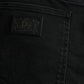 Black Cotton Stretch Bermuda Denim Shorts