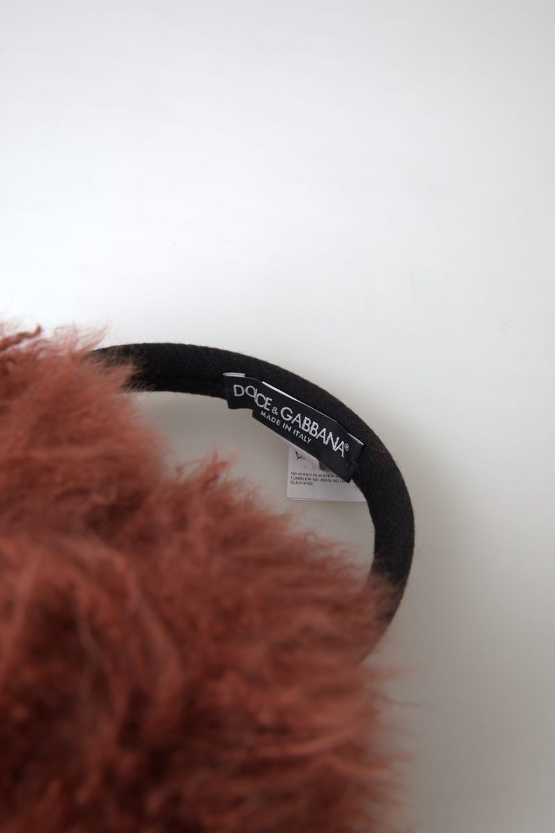 Red Alpaca Fur Earmuffs