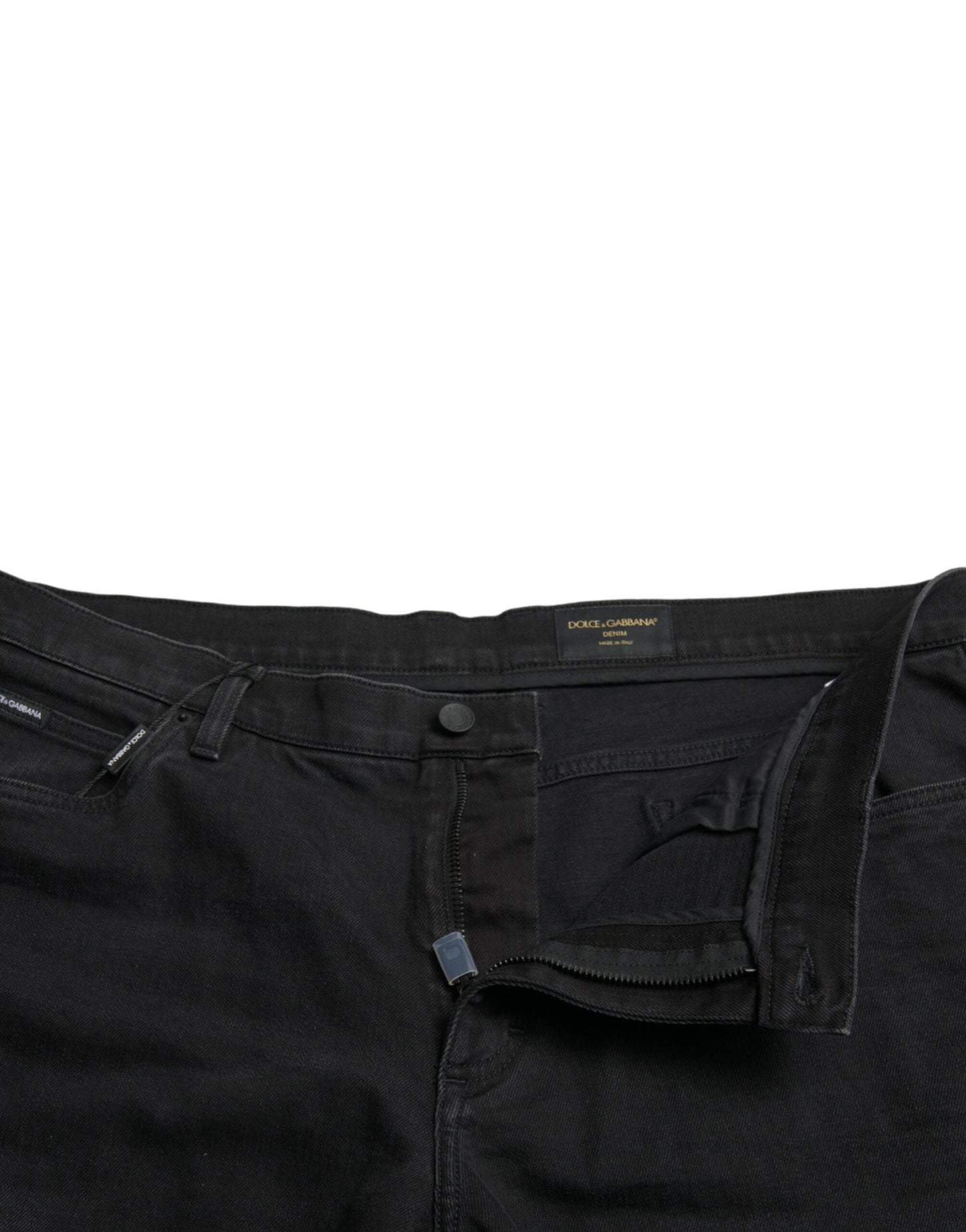 Black Cotton Stretch Bermuda Denim Shorts