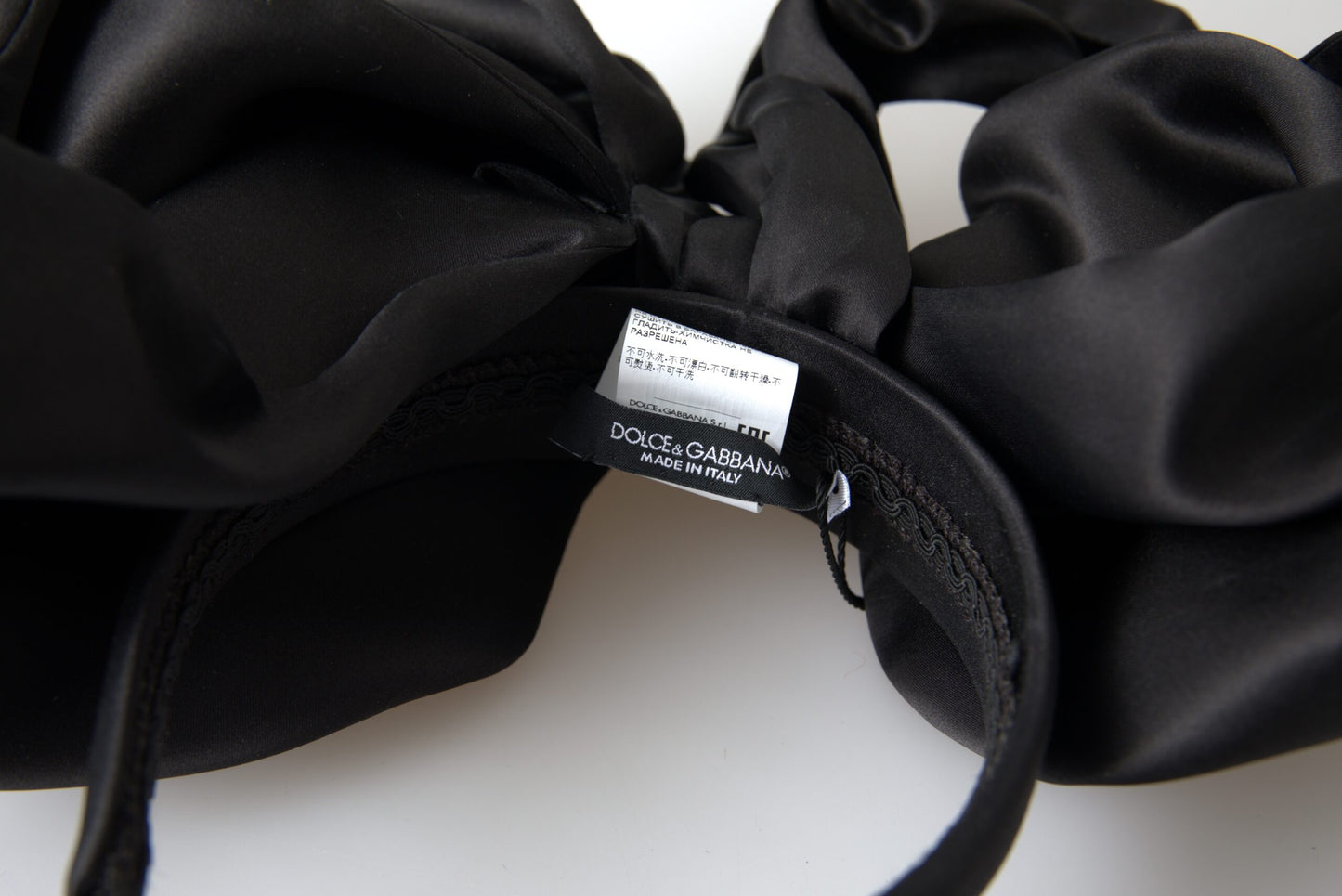 Elegant Silk Black Bow Diadem Headpiece