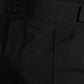 Black Polyester Logo Straight Pants
