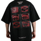 Black Eyes Print Cotton Round Neck T-shirt