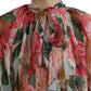 Multicolor Floral Print Silk Aline Midi Dress