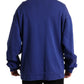 Royal Blue Cotton Crewneck Pullover Sweater