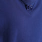 Royal Blue Cotton Crewneck Pullover Sweater