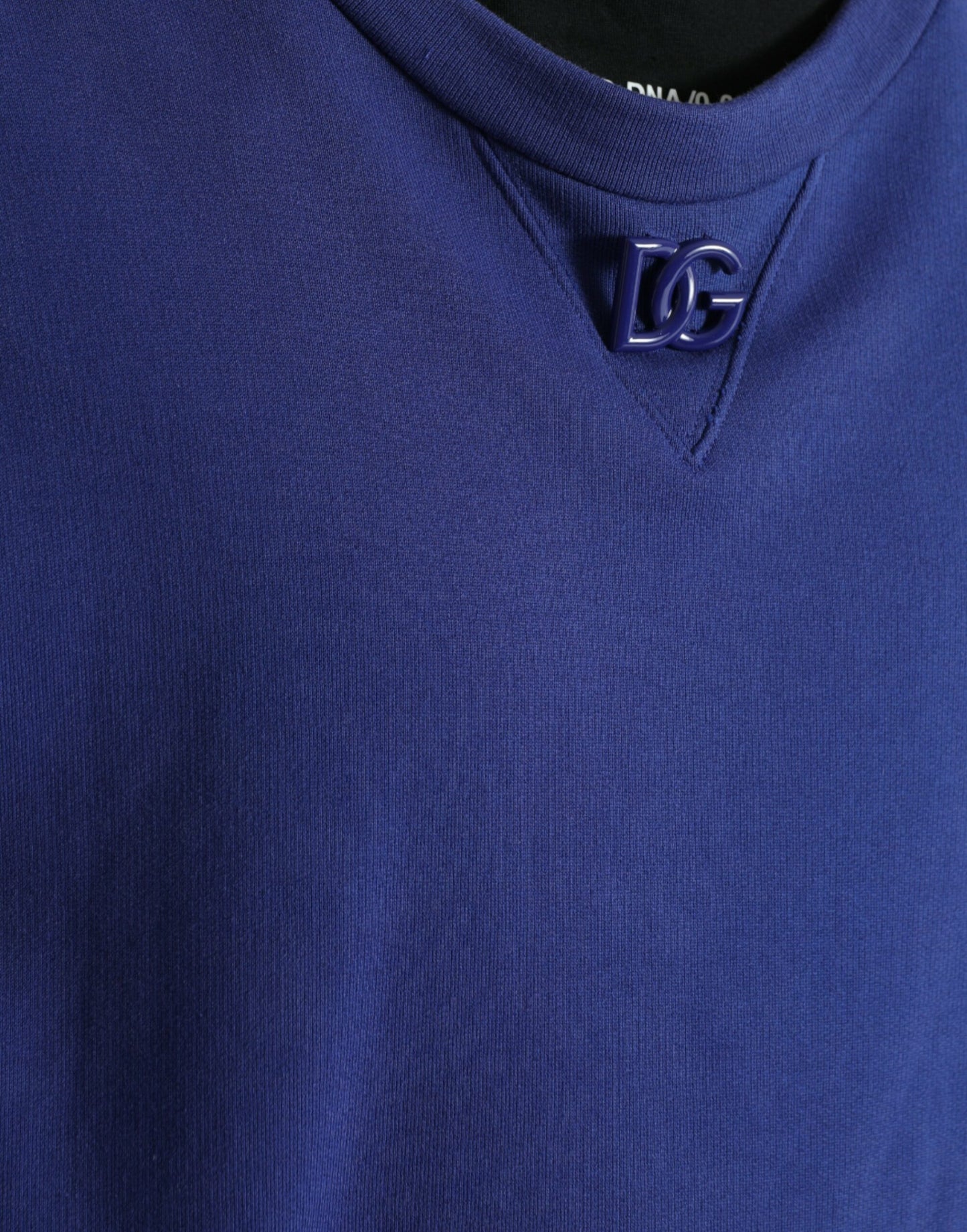 Royal Blue Cotton Crewneck Pullover Sweater