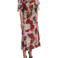 Multicolor Floral Crystal Embellished A-line Dress