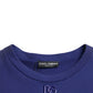 Royal Blue Cotton Crewneck Pullover Sweater