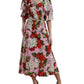 Multicolor Floral Crystal Embellished A-line Dress