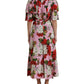 Multicolor Floral Crystal Embellished A-line Dress