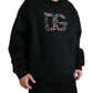Black Logo Crystal Pullover Sweater