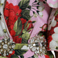 Multicolor Floral Crystal Embellished A-line Dress