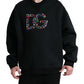 Black Logo Crystal Pullover Sweater