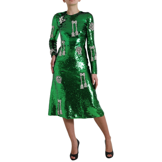 Green Sequin Swarovski Crystal Dress