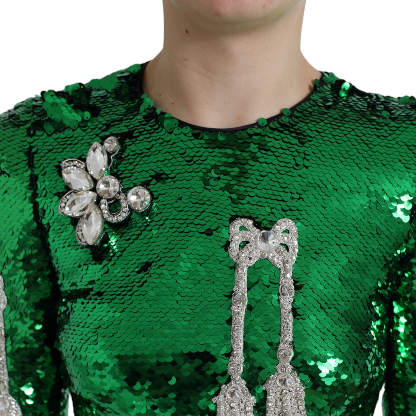 Green Sequin Swarovski Crystal Dress