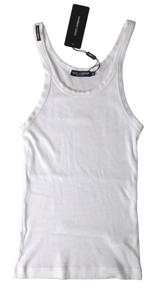 Elegant White Cotton Tank Top