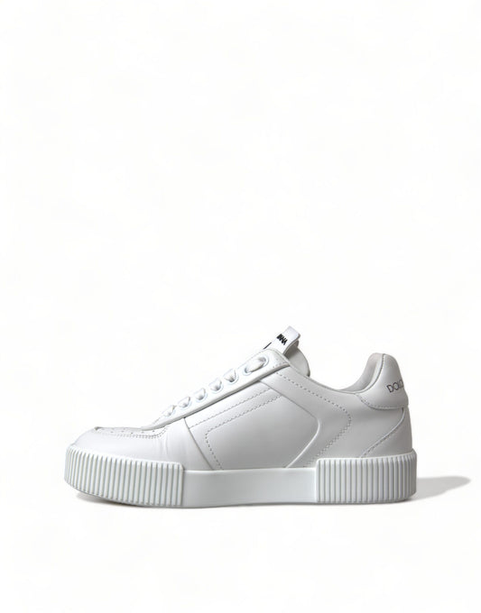 Elegant White Miami Lace-Up Sneakers