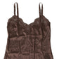 Brown Logo Silk Sleepwear Camisole Top Underwear