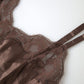 Brown Logo Silk Sleepwear Camisole Top Underwear