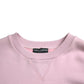 Pink Embroidered Crew Neck Pullover Sweater
