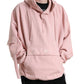 Pink Cotton Hooded Pockets Pullover Sweater