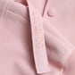 Pink Cotton Hooded Pockets Pullover Sweater