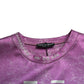 Pink Purple Logo Print Men Pullover Sweater