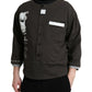 Dark Gray Cotton Button Down Pullover Sweater