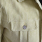Yellow Cotton Corduroy Collared Shirt Sweater