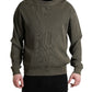 Green Viscose Crew Neck Men Pullover Sweater