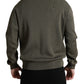 Green Viscose Crew Neck Men Pullover Sweater