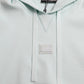 Mint Green Cotton Hooded Pockets Pullover Sweater